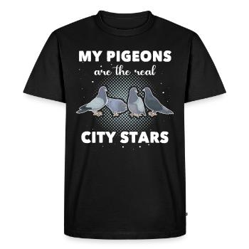 Pigeon fanciers gift - Men's Premium Organic T-Shirt - black - Front - Nico (187cm)