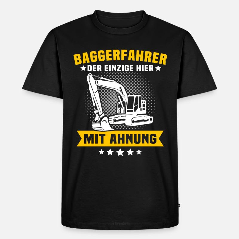 Baggerfahrer - Männer Premium Bio T-Shirt - Schwarz