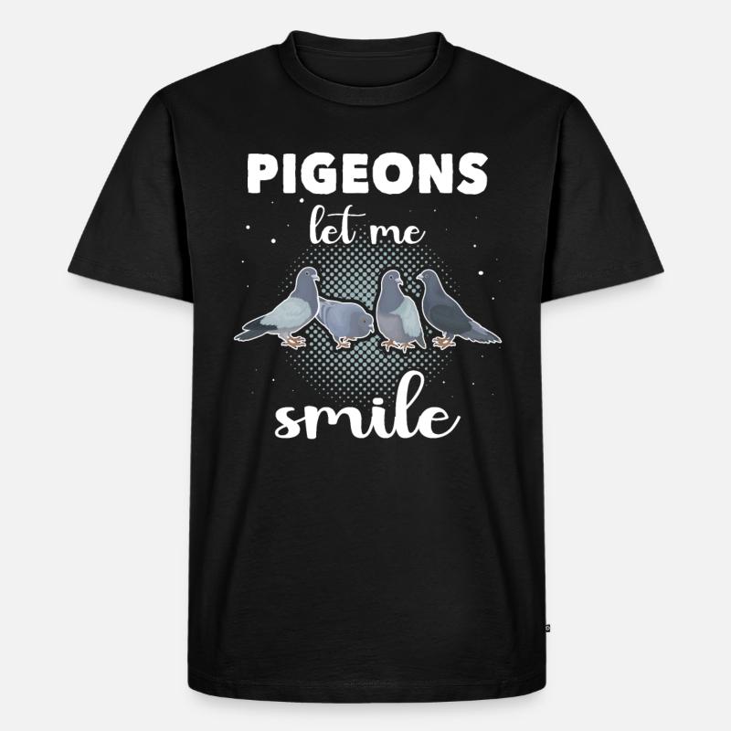 Tauben - Männer Premium Bio T-Shirt - Schwarz