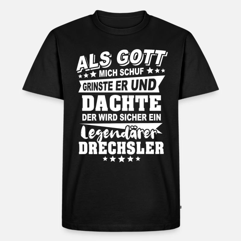 Drechsler - Männer Premium Bio T-Shirt - Schwarz
