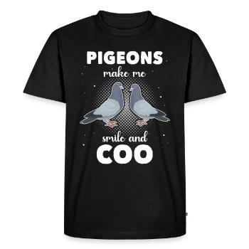Pigeons Colombophiles - T-shirt Premium bio Homme - noir - Devant - Nico (187cm)