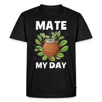 Buveurs de thé Yerba mate - T-shirt Premium bio Homme - noir - Devant - Nico (187cm)