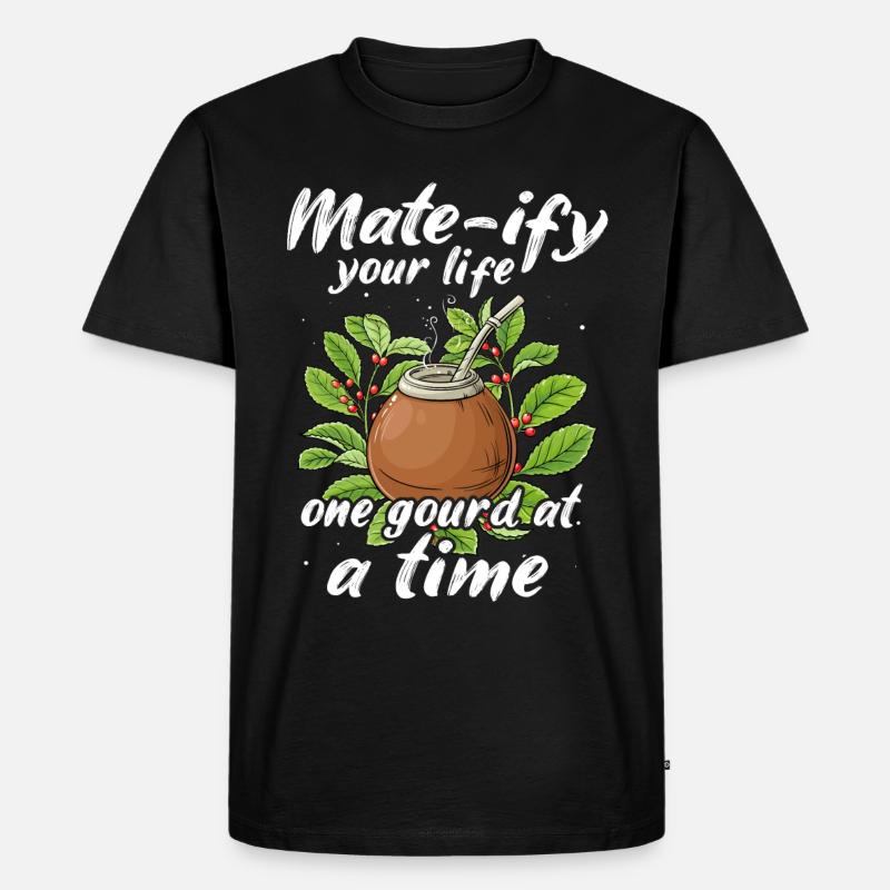 Yerba Mate Tee - Männer Premium Bio T-Shirt - Schwarz