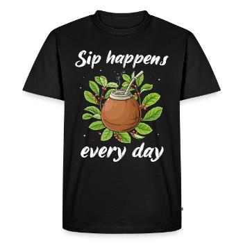 Yerba mate tea - Men's Premium Organic T-Shirt - black - Front - Nico (187cm)