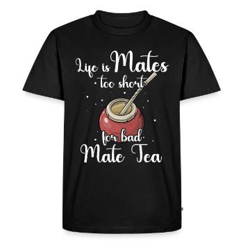 Yerba mate tea - Men's Premium Organic T-Shirt - black - Front - Nico (187cm)
