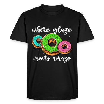 J’adore les beignets - T-shirt Premium bio Homme - noir - Devant - Nico (187cm)