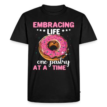 Beignets de beignets - T-shirt Premium bio Homme - noir - Devant - Nico (187cm)
