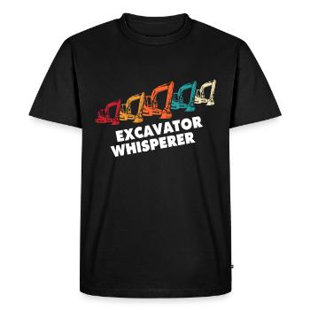 Excavator Whisperer Love Excavator Driver - Men's Premium Organic T-Shirt - black - Front - Nico (187cm)