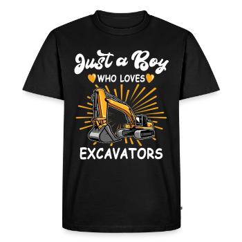 J’adore les pelles hydrauliques - T-shirt Premium bio Homme - noir - Devant - Nico (187cm)