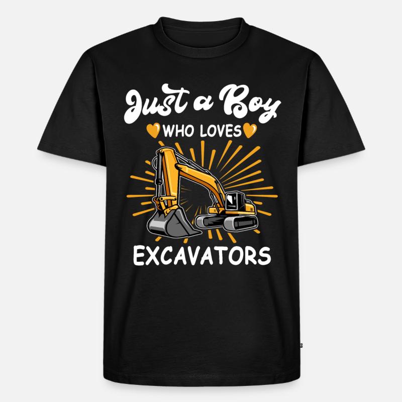 Ich Liebe Bagger - Männer Premium Bio T-Shirt - Schwarz