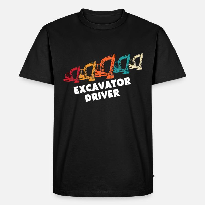 Bagger Liebe Baggerfahrer - Männer Premium Bio T-Shirt - Schwarz
