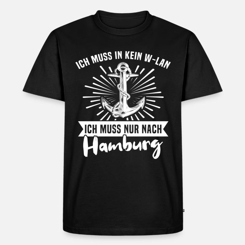 Hamburg Hamburger - Männer Premium Bio T-Shirt - Schwarz