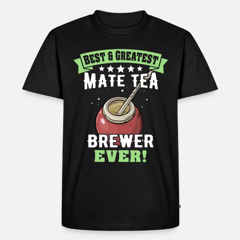 Yerba Mate Tee Teetrinker - Männer Premium Bio T-Shirt - Schwarz