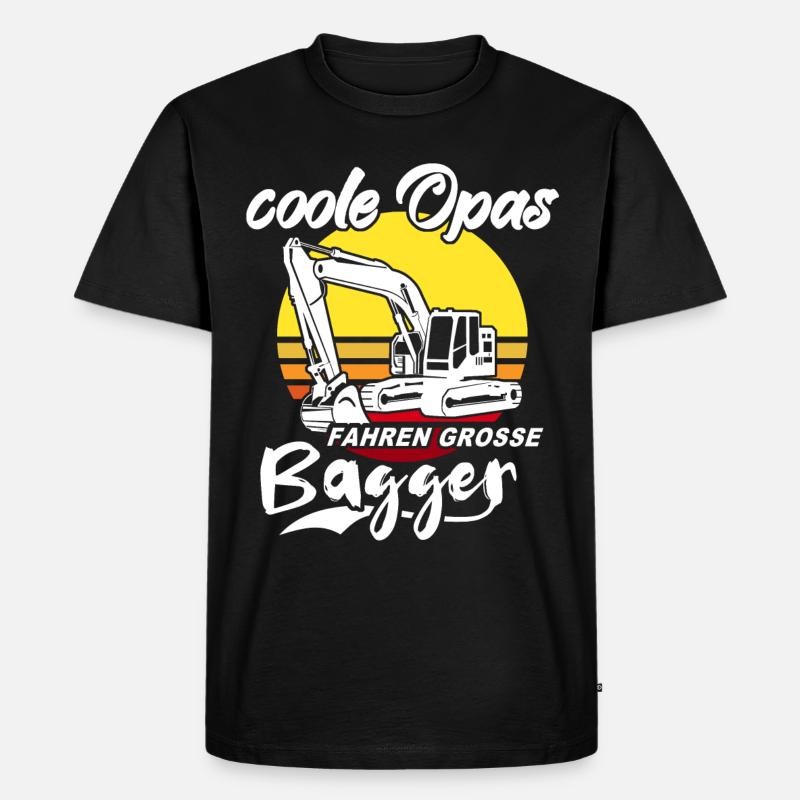 Baggerfahrer Opa Baggerführer - Männer Premium Bio T-Shirt - Schwarz