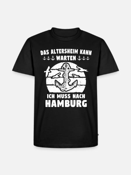 Hamburg - Männer Premium Bio T-Shirt - Schwarz