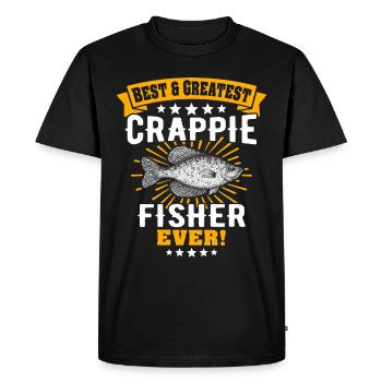 Sunbass Perch Crappie Fishing - Men's Premium Organic T-Shirt - black - Front - Nico (187cm)