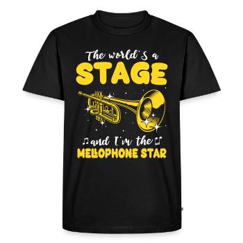 Mellophone - T-shirt Premium bio Homme - noir - Devant - Nico (187cm)