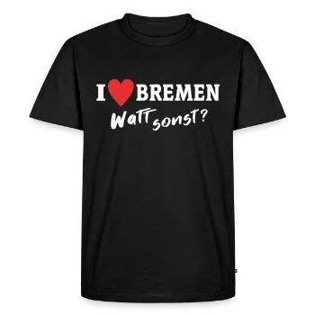 J’aime la ville de Brême - T-shirt Premium bio Homme - noir - Devant - Nico (187cm)