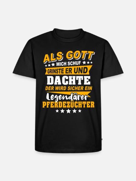 Pferdezüchter Sprüche - Männer Premium Bio T-Shirt - Schwarz