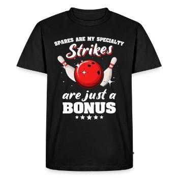 Bowling - Men's Premium Organic T-Shirt - black - Front - Nico (187cm)
