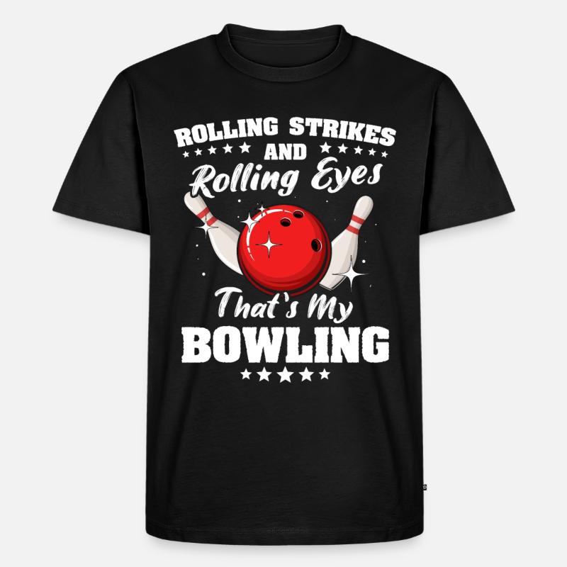 Bowling Bowler - Männer Premium Bio T-Shirt - Schwarz