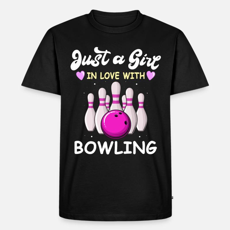Bowling Bowler - Männer Premium Bio T-Shirt - Schwarz