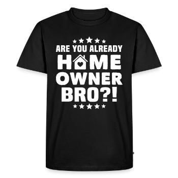 Propriétaire - T-shirt Premium bio Homme - noir - Devant - Nico (187cm)