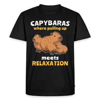 Funny Capybara Sayings - Men's Premium Organic T-Shirt - black - Front - Nico (187cm)