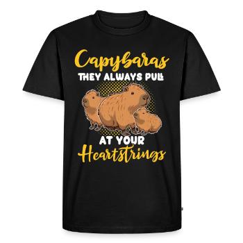 Capybara Wasserschwein - Men's Premium Organic T-Shirt - black - Front - Nico (187cm)