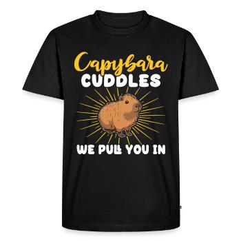 Funny Capybara Sayings - Men's Premium Organic T-Shirt - black - Front - Nico (187cm)