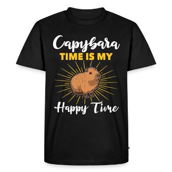 Funny Capybara Sayings - Men's Premium Organic T-Shirt - black - Front - Nico (187cm)