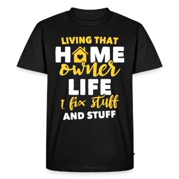 Propriétaires Propriétaires - T-shirt Premium bio Homme - noir - Devant - Nico (187cm)