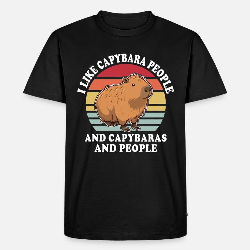 Capybara Sprüche - Männer Premium Bio T-Shirt - Schwarz
