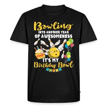 Anniversaire de bowling - T-shirt Premium bio Homme - noir - Devant - Nico (187cm)