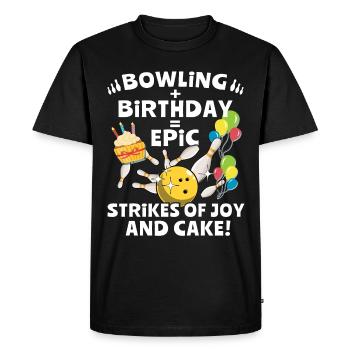 Bowling d’anniversaire - T-shirt Premium bio Homme - noir - Devant - Nico (187cm)