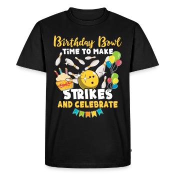 Anniversaire de bowling - T-shirt Premium bio Homme - noir - Devant - Nico (187cm)