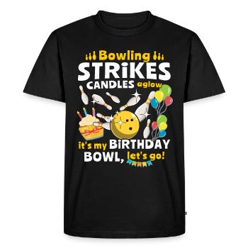 Bowling, Bowler d’anniversaire - T-shirt Premium bio Homme - noir - Devant - Nico (187cm)