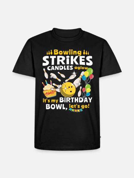 Bowling, Bowler d’anniversaire - T-shirt Premium bio Homme - noir
