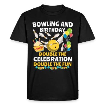 Anniversaire de bowling - T-shirt Premium bio Homme - noir - Devant - Nico (187cm)