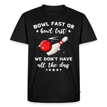 Bowler Bowling Lent Pas Rapide - T-shirt Premium bio Homme - noir - Devant - Nico (187cm)