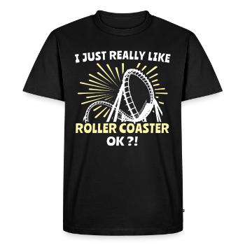 Achterbahn Roller Coaster - Men's Premium Organic T-Shirt - black - Front - Nico (187cm)
