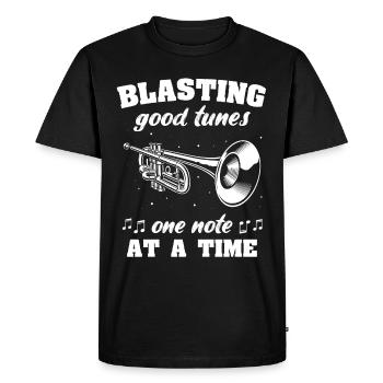Instruments à vent, instrument, trompette, bugle - T-shirt Premium bio Homme - noir - Devant - Nico (187cm)
