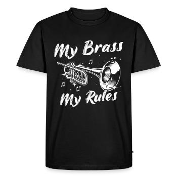 Trompettes de cuivres - T-shirt Premium bio Homme - noir - Devant - Nico (187cm)