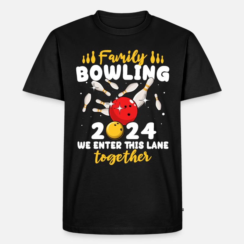 Bowling 2024 - Männer Premium Bio T-Shirt - Schwarz