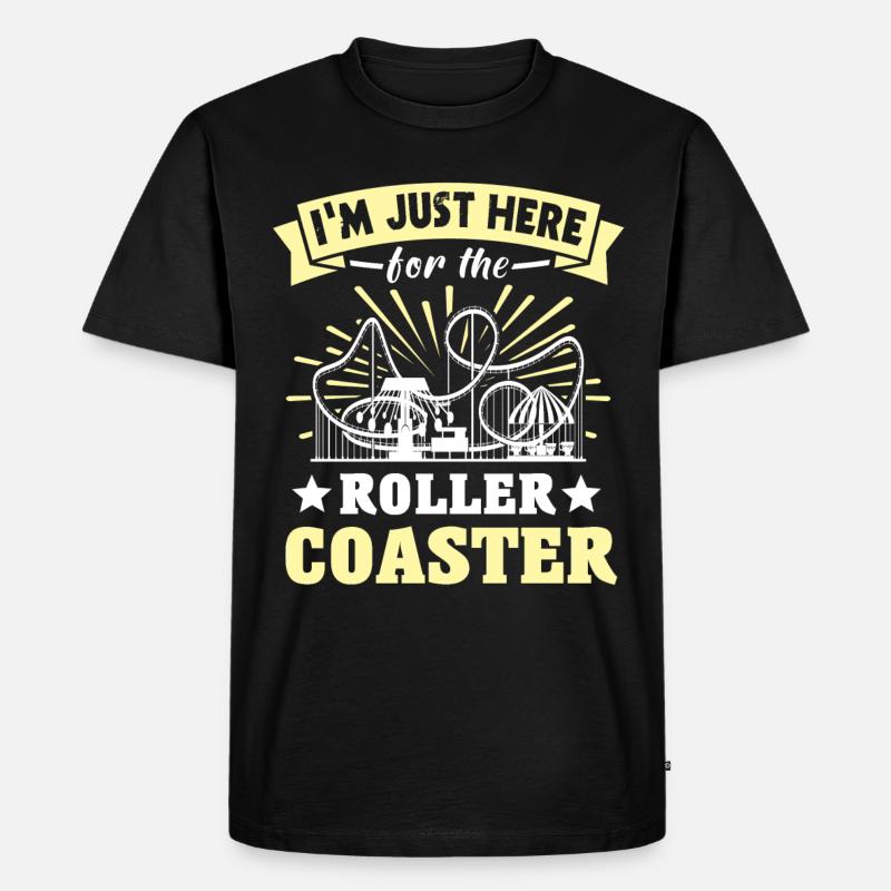 Achterbahn Roller Coaster - Männer Premium Bio T-Shirt - Schwarz