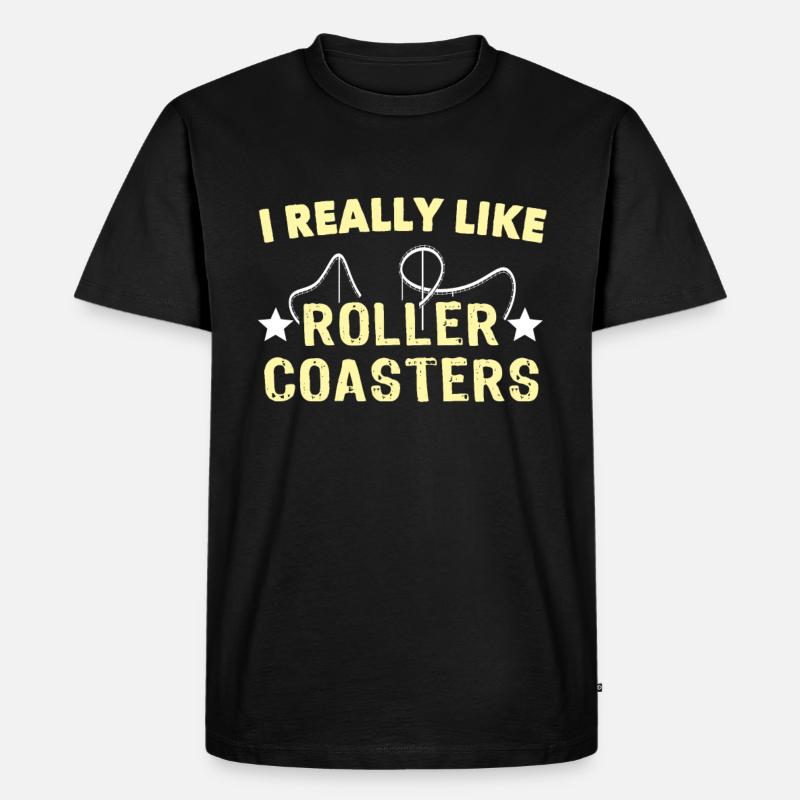 Achterbahn Roller Coaster - Männer Premium Bio T-Shirt - Schwarz