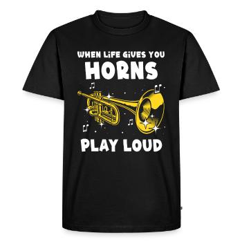 Musicien mellophone - T-shirt Premium bio Homme - noir - Devant - Nico (187cm)