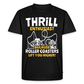 Roller Coaster Amusement Park Roller Coaster Lovers - Men's Premium Organic T-Shirt - black - Front - Nico (187cm)