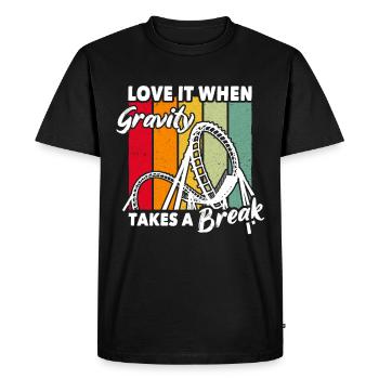 Achterbahn Roller Coaster - Men's Premium Organic T-Shirt - black - Front - Nico (187cm)