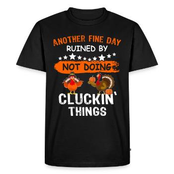 Turkey Thanksgiving - Men's Premium Organic T-Shirt - black - Front - Nico (187cm)